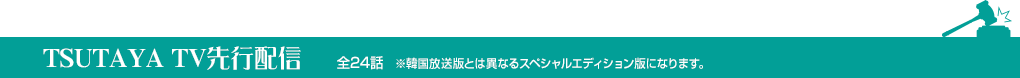 TSUTAYA TV先行配信 全24話 ※韓国放送版とは異なるスペシャルエディション版になります。