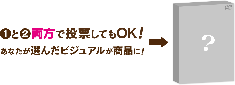 1と2両方で投票してもOK！ あなたが選んだビジュアルが商品に！